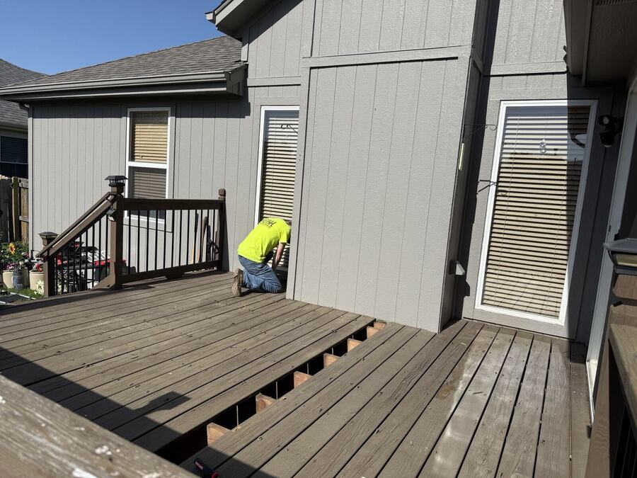 Deck board repair before