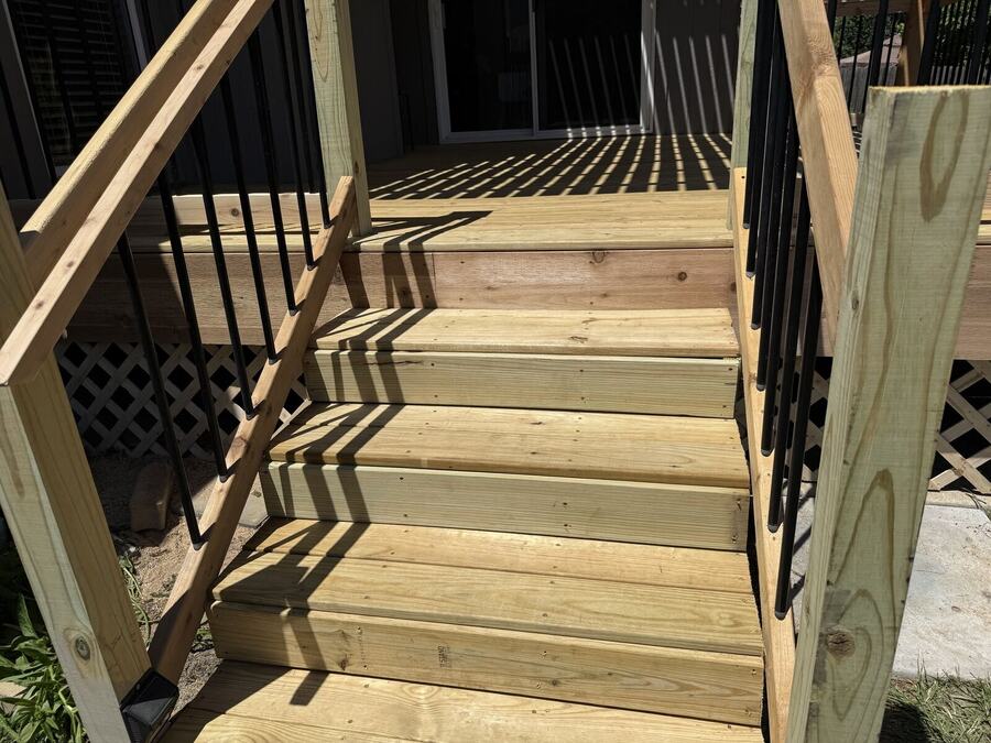 New stairs after wood rot repair